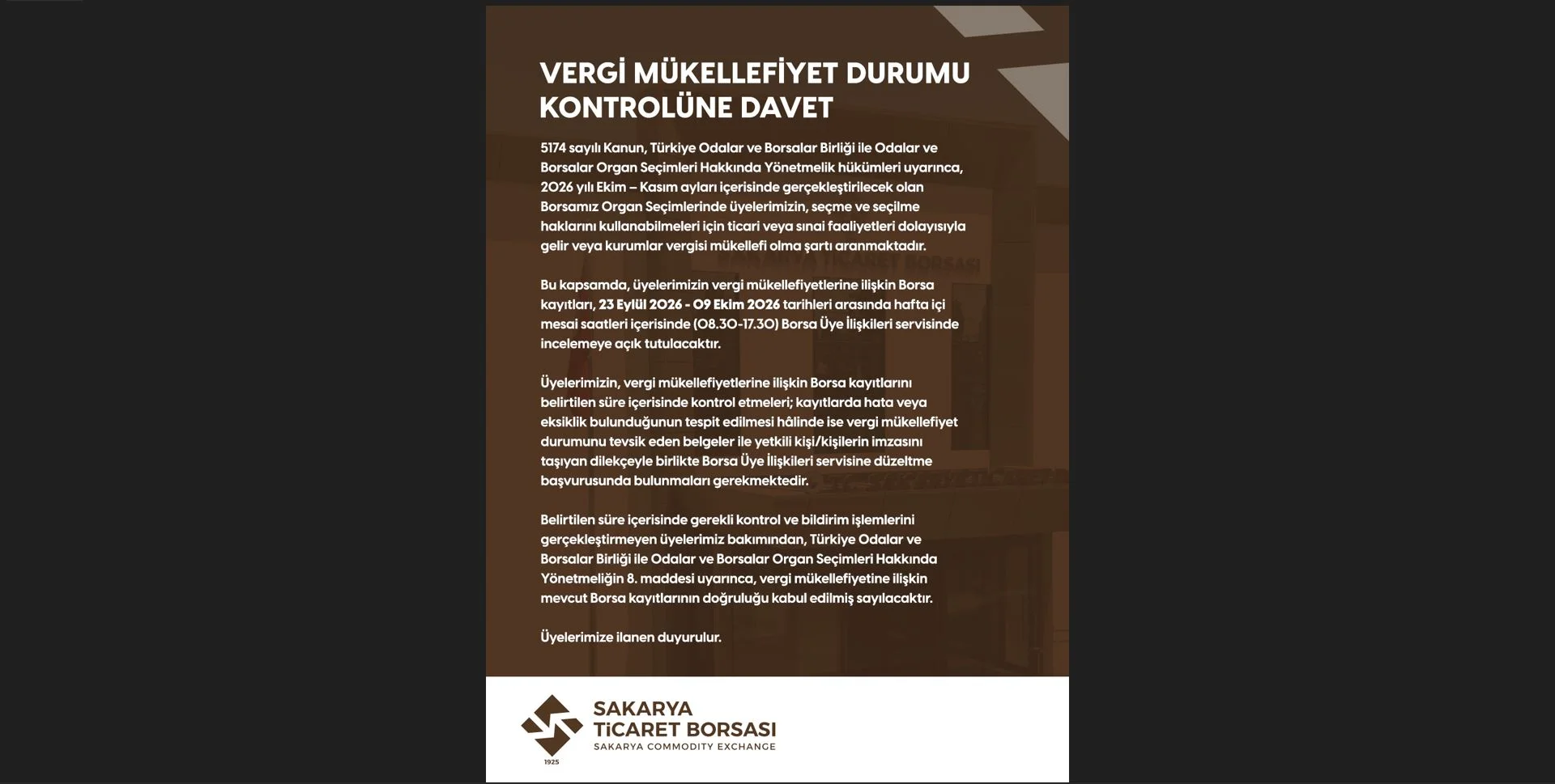 Invitation to Check Taxpayer Status